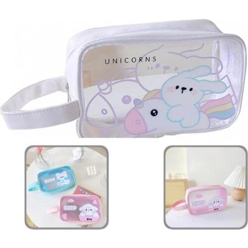 Wear-resistant Lightweight Waterproof Handle Cartoon Storage Makeup Pouch for Living Room