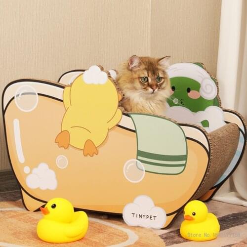 Bathtub Cat Scratching Board Nest Corrugated Paper Cat Nest Cat Toys Vertical Cat Claw Board Cat Climbing Frame cat toys