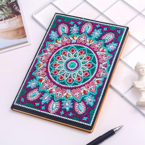 Round Diamond Painting flower 5d DIY Diamond Painting Mandala Special Shaped diamond Notebook children diary bookJournal