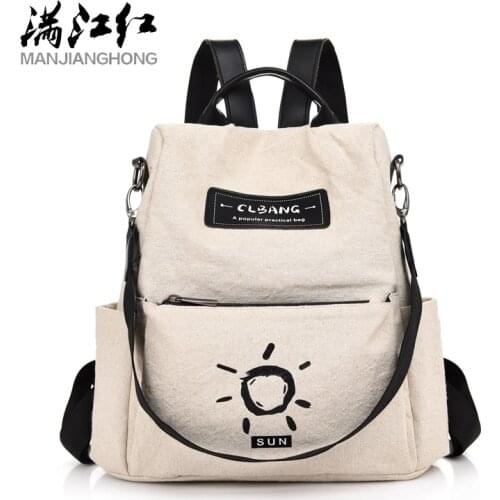 MANJIANGHONG Canvas Bag for Unisex New Fashion Bags Quality Student Bag Casual Wild Travel Backpack Chinese Totem Backpack Bag