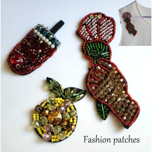 Fashion DIY flower beaded Patches for clothing Embroidery Sequin sew on patches for bags decorative parches applique