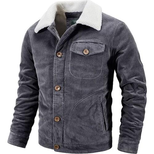 Mens Corduroy Cotton-padded Jacket Casual Mens Loose Large Size Plus Velvet Padded Coats Mens Winter Jacket