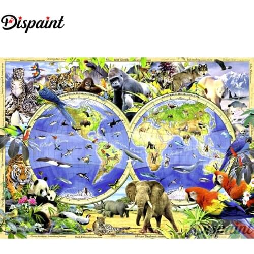 Dispaint Full Square/Round Drill 5D DIY Diamond Painting "Animal set" Embroidery Cross Stitch 3D Home Decor A12225