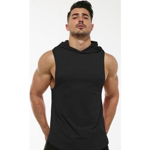 New Fashion Cotton Sleeveless Shirts Gym Hoodies Tank Top Men Fitness Shirt Bodybuilding Singlet Workout Vest Men