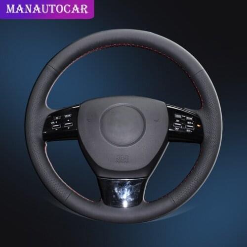 Car Braid On The Steering Wheel Cover for Mazda 6 2010 Gh Mazda 8 2015 Hand Stitched Interior DIY Auto Wheel Covers Car-styling