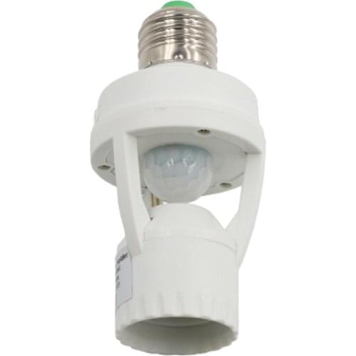 110-240V Socket E27 Converter Lamp Base Light Bulb Switch with PIR Motion Sensor Automatic Detection Of Human Body