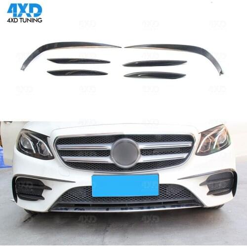 W213 Carbon Canard Exterior Trim For Mercedes-Benz E Class W213 Carbon Fiber Front Bumper Canard Splitter 2016 2017 2018 2019