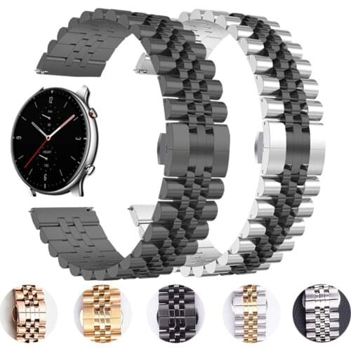 Stainless steel Strap For Xiaomi Huami Amazfit GTR 2 47/42mm Metal Bracelet Band Amazfit Stratos 3 GTS Bip S 20mm 22mm Watchband