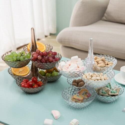 Nordic Multilayer Plastic Fruit Plate Can Be Stacked Snack Candy Storage Tray Home Living Room Desktop Decoration debris Storage