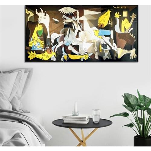 Funny Picasso Guernica Famous Art Paintings Print On Canvas Art Prints Picasso Artwork Cartoons Wall Pictures Home Decoration