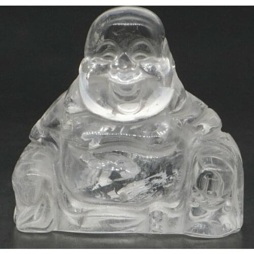 Maitreya Buddha Statue Natural Gemstone Lapis Lazuli Carved Stone Figurine Feng Shui Crafts Home Decor 1.4"