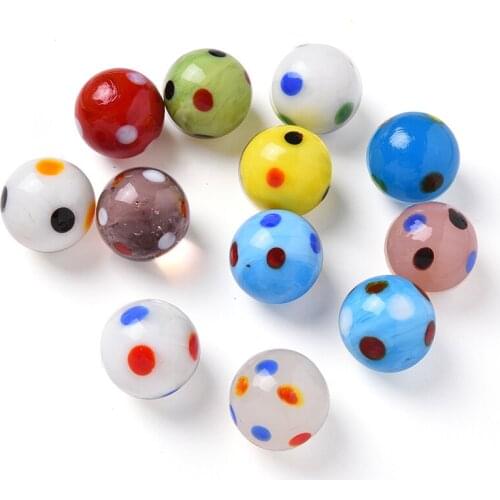 12PCS Glass Ball 20mm Cream Console Game Pinball Machine Cattle Small Marbles Pat Toys Parent-child Machine Beads