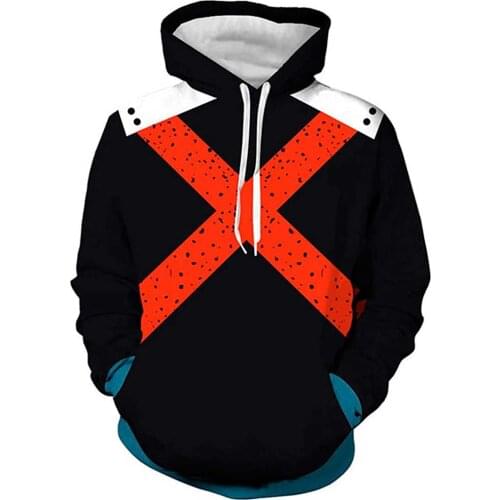 New 3D My Hero Academia Bakugo Katsuki Cosplay Costume Hoodies Men Fashion Anime Sweatshirts Men Women College Hoodie Clothing