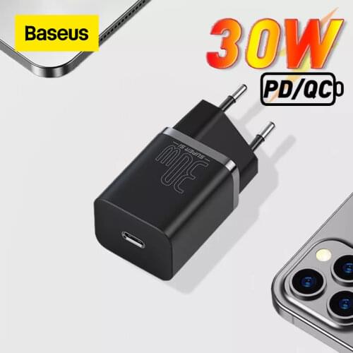 Baseus 30W USB C Charger Quick Charge 3.0 Type C PD Fast Charging for iPhone 12 Pro 11 XS X 8 Xiaomi iPad Portable Phone Charger