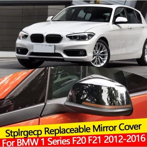 For BMW 1 Series F20 F21 116i 118i 120i 125i 130i 2012-2016 Bright Black Car Review Mirror Shells Side Wing Mirror Cover Cap
