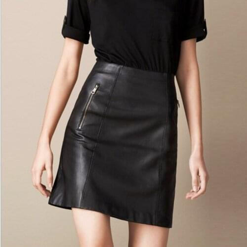 High Quality Genuine Sheepskin Leather Skirt Women 2021 Womens Summer Skirts Short Skirt Female Slim Skirts Ropa Zjt2448