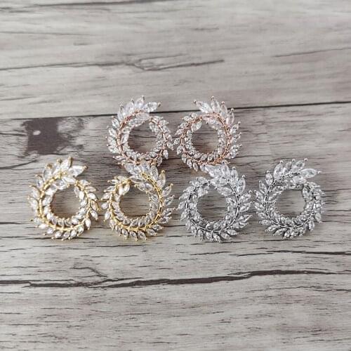 4Pairs Fashion micro pave Crystal CZ Olive shape earrings for women jewelry Party gift ER1121