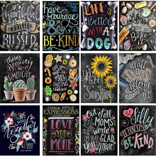 Flower Diamond Painting Full Square Picture Mosaic Rhinestone 5D Diamond Embroidery Blackboard Drawing Home Decoration ll472
