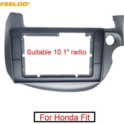 FEELDO Car Stereo Audio 2Din Fascia Frame for Honda Fit 08-13 10.1" Big Screen CD/DVD Player Face Dash Mount Trim Kit