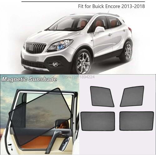 Car Full Side Windows Magnetic Sun Shade UV Protection Ray Blocking Mesh Visor For Buick Encore 2013