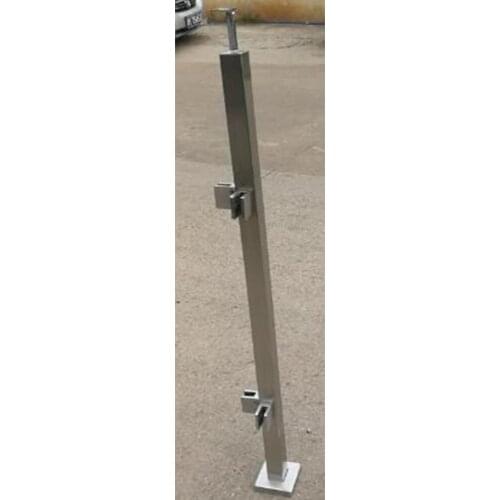 Freeshipping 950mm Height Corner 304# Satin finished Square Glass Clamp Flat Surface Staircase Parts Pole Pillar Baluster