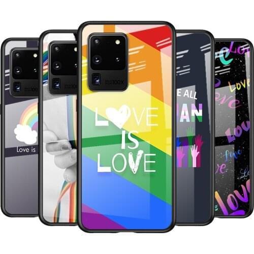 Tempered Glass Cover Gay Lesbian Rainbow For Samsung Galaxy S21 Ultra Plus 5G M51 M31 M21 Shockproof Shell Phone Case
