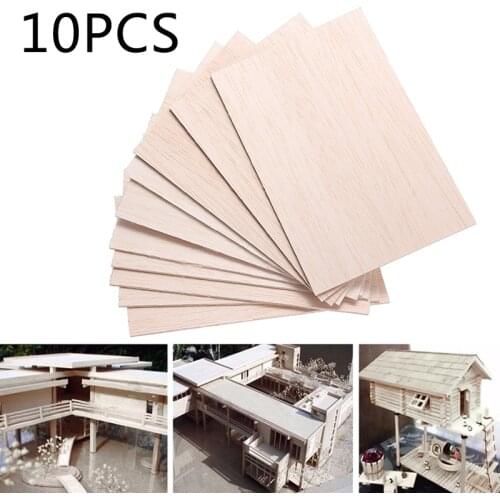 10pcs Balsa Wood Sheet Wooden Plate Model for DIY House Ship Aircraft Toys Boats 150mm*100mm*2mm
