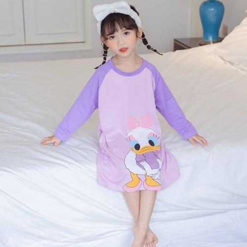 2021 Autumn Kids Princess Nightgown Cute Toddler Girls Winter Cartoon Sleepwear Children Long Sleeved Nightdress Night Dress