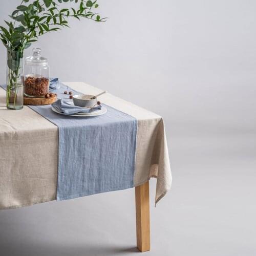 Household Pure Color 100% Linen Tablecloth Pure Flax Rectangular Coffee Table Cloth for Living Room Manteles