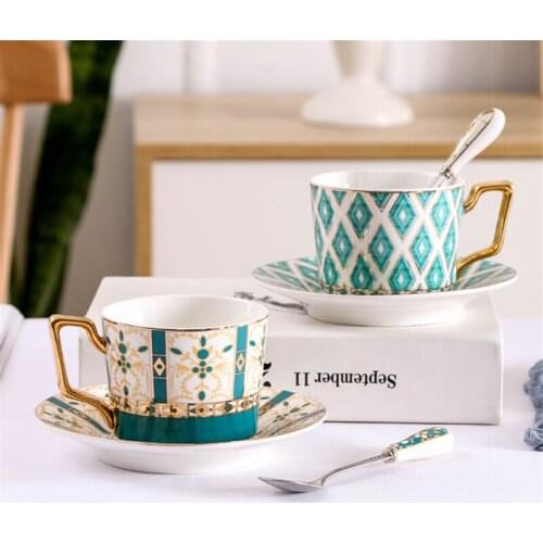 160ml European Ceramic Phnom Penh Coffee Cup and Saucer Set British Creative Mugs High-end Simple Afternoon Tea Tableware Set