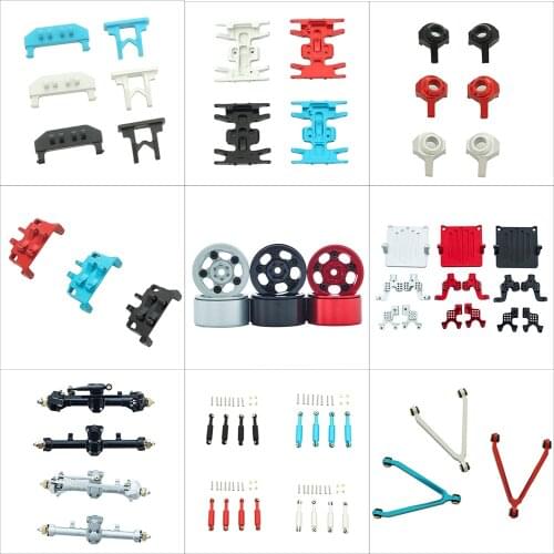 Alloy Wheel Hex Skid Plate Axle Housing Steering Link Axle Chassis Set for 1/24 RC Crawler Axial SCX24 AXI90081 Upgrade Parts