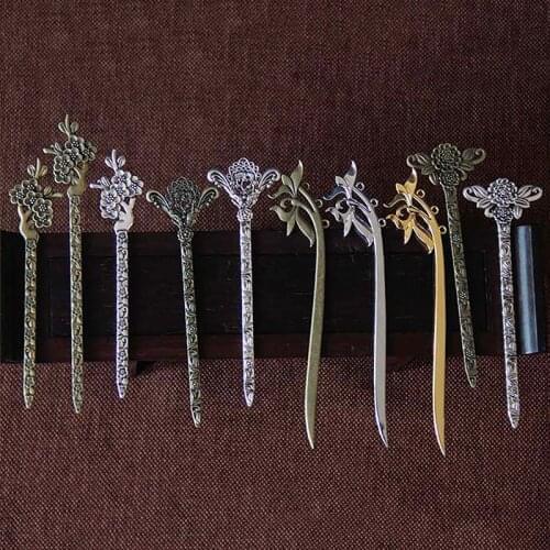 Fashion Metal Hair Sticks Vintage Floral Hairpins Wedding Bride Hair Forks For Women Party Barrette Headdress Accessories Gift
