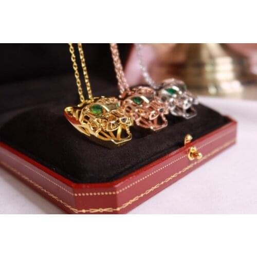 Fashion design Luxury brand panthere necklace panther pendant hollow animal head leopard sweater necklace for women men top