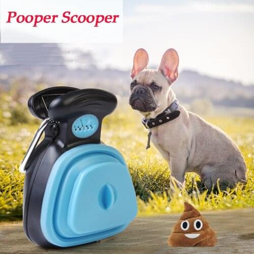 Pet Dog Pooper Scooper Travel Trash Bag Waste Scoop Clean Poop Excreta Cleaner Dog Carry Supplies Pets Accessories Puppy