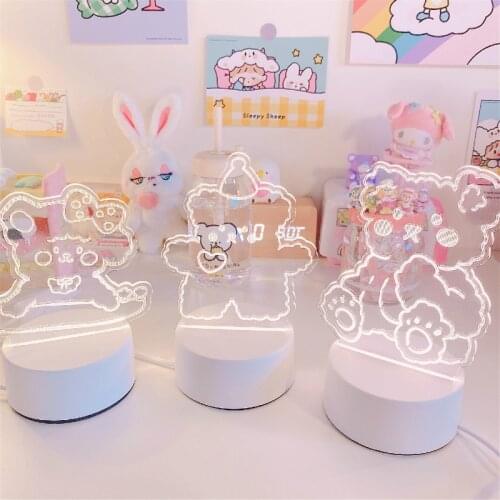 New LED Dimming Silicone Gift Cute Bear Plug USB Childrens Bedroom Baby Feeding Lamp Included Decoration Night Light For Home