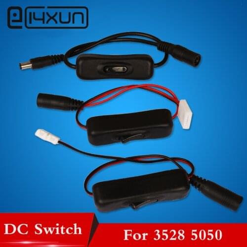 2017 new 1PCS 2.1x5.5mm for DC In Line Power Cable Connector Jack Wire With ON OFF Switch For3528 5050 LED Strip Light 12V 2A