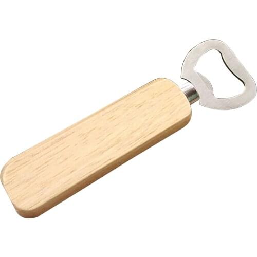 Corkscrew Personalized Customizable Engraving Stainless Steel Beer Bottle Opener Solid Wood Handle Home Hotel Opener Gift Custom