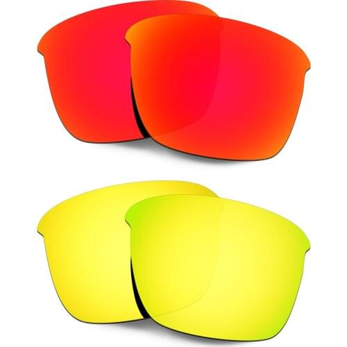 HKUCO Polarized Replacement Lenses For Thinlink Sunglasses Red/Gold 2 Pairs
