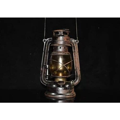 Rare Old Qing Dynasty(810-927) Collection Iron &glass barn lantern,Film and television guide, classical decoration