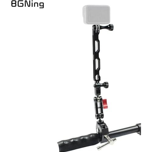 BGNing Adjustable Large Clamp Bike Clip w/ Mini Magic Arm Screws Tripod Mount Bracket SLR Monitor Holder for Gopro Action Camera