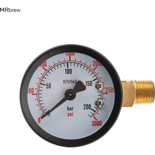 Home Brew Draft Beer Gas Co2 Pressure Regulator Gauge, High Pressure, 0 - 3000 PSI,Homebrewing