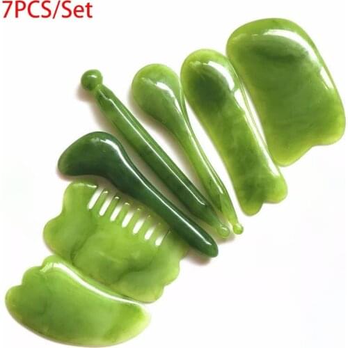 Handmade Natural Resin Face Point Guasha Massage Tool SPA Therapy Green Guasha Massage Sticks