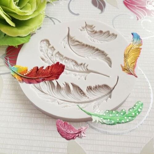 Dots Feather Silicone Fondant Mold For DIY Pastry Cake Dessert Chocolate Lace Decoration Kitchen Baking Tool