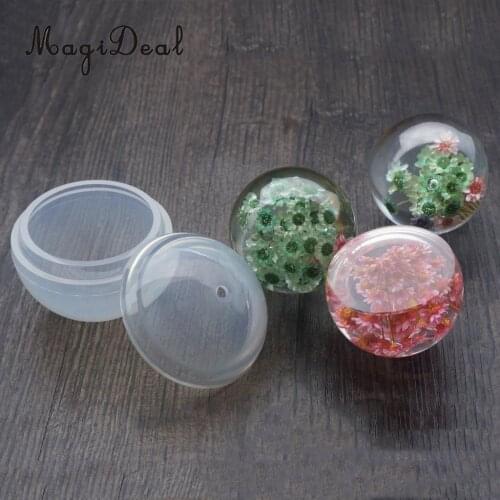 MagiDeal Silicone Pendant DIY Molds Resin Jewelry Making Tools Sphere Shape Jewelry Pendant Making Epoxy Casting
