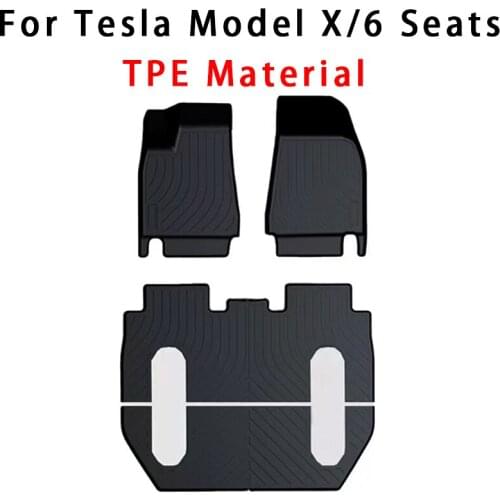 6 Seats Fully Surrounded Special Foot Pad For Tesla Model X Waterproof Non-Slip Floor Mat TPE Modified Accessories 4Pcs/Set
