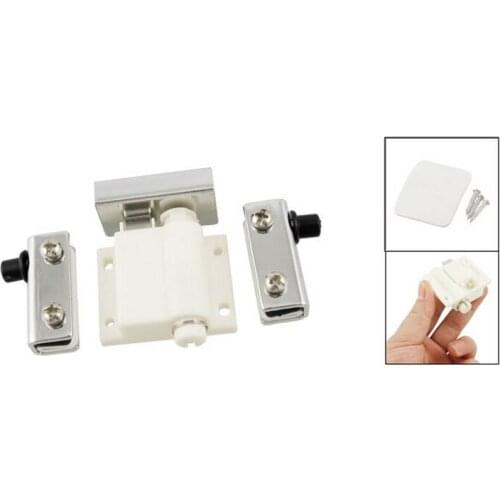 Glass Cabinet Door Off White Single Head Magnetic Catch Stopper w Clamp
