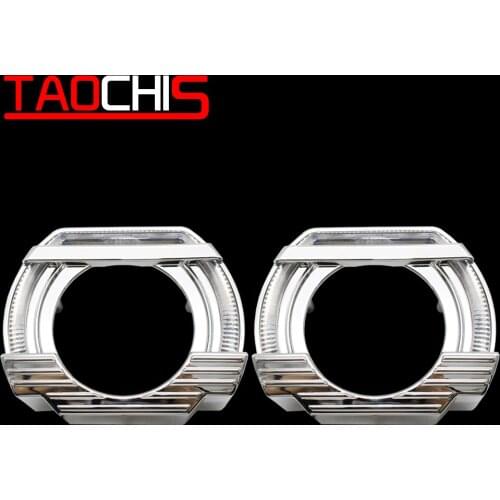 TAOCHIS YT151 2.5 inches car headlights shroud LED DRL bi xenon projector lens angel eyes white red blue yellow color