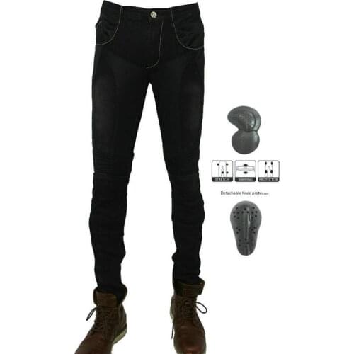 Loong Biker Motorcycle Summer Mesh Breathable Pants Locomotive Knight Protective Jeans Moto Super Fit Leisure Slim Trousers