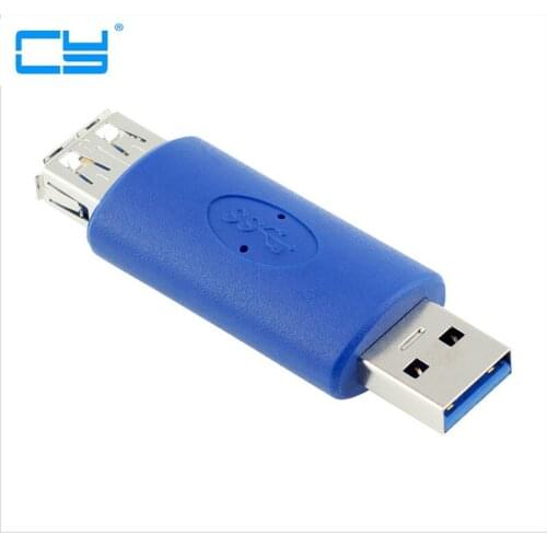 Super Speed 5Gbps USB 3.0 type A male to A female extension Adapter connector Blue color