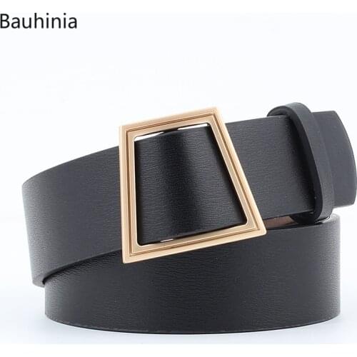 2021 New 105x3.5cm Wide Belt Leather Women Gold Pin Buckle Black White Female Waist Belts Strap for Jeans